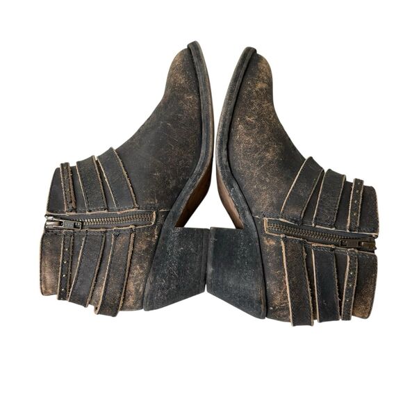 Circle G by Corral Distressed Western Bootie Harness Concho Buckle Cowgirl Sz 9M - Picture 4 of 12